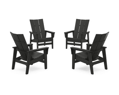 4-Piece Modern Grand Upright Adirondack Chair Conversation Set