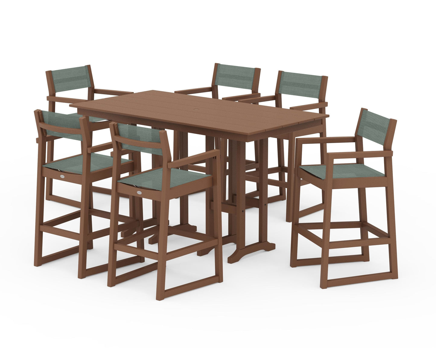 EDGE Sling Arm Chair 7-Piece Farmhouse Bar Set