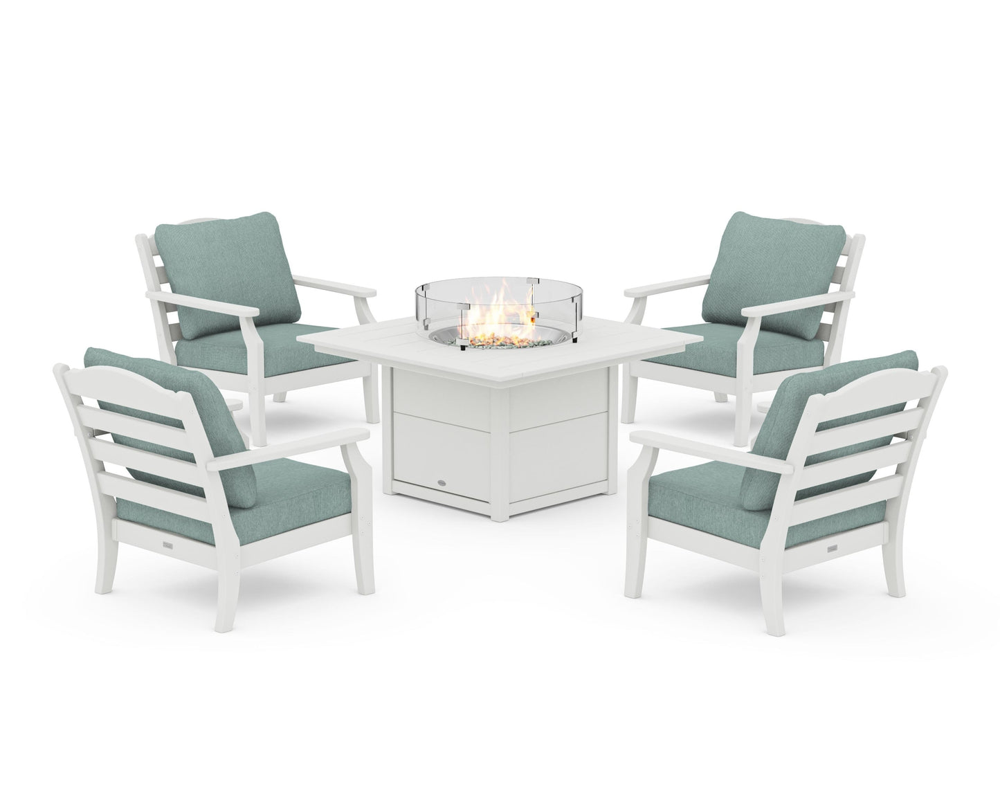 Savannah 5-Piece Deep Seating Set with Fire Pit Table