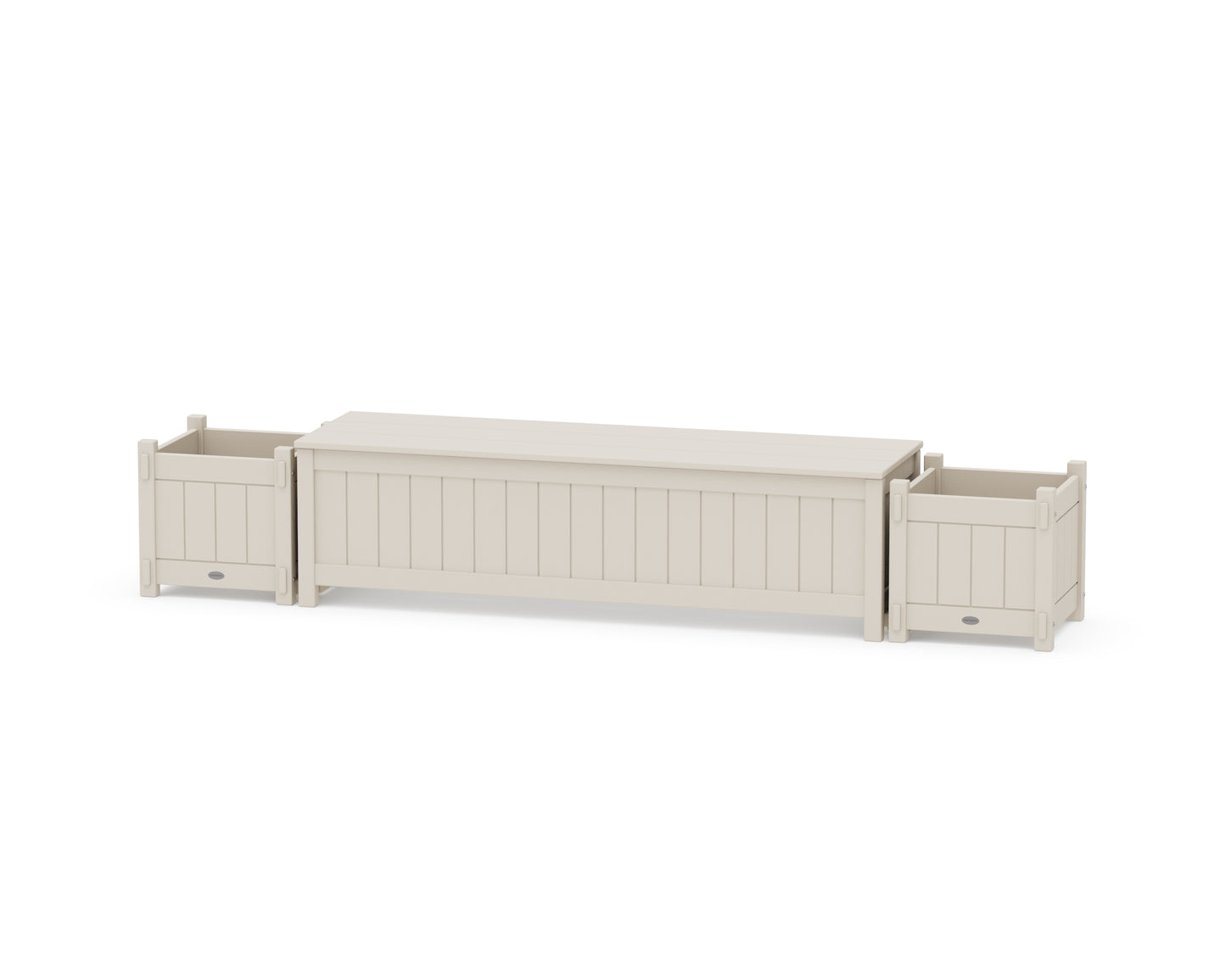 60" Vineyard Straight Planter Storage Bench Set