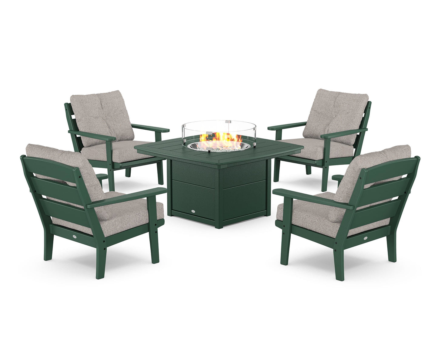 Lakeside 5-Piece Deep Seating Set with Nautical Fire Pit Table