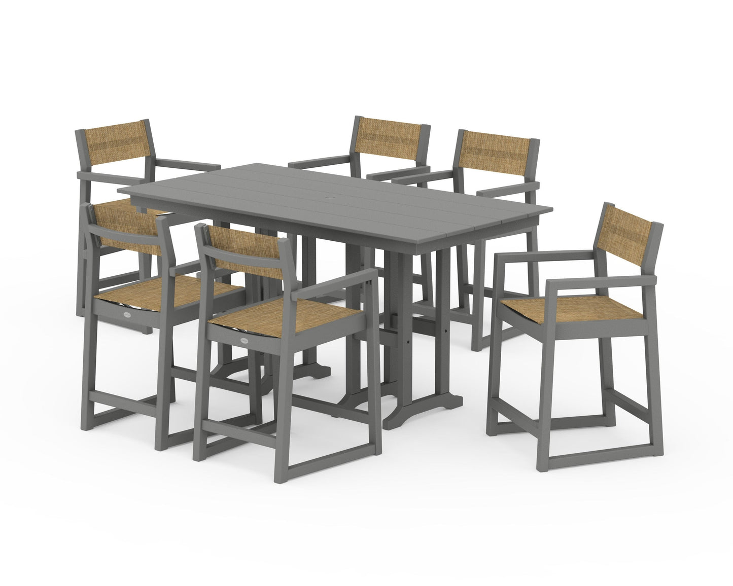 EDGE Sling Arm Chair 7-Piece Farmhouse Counter Set