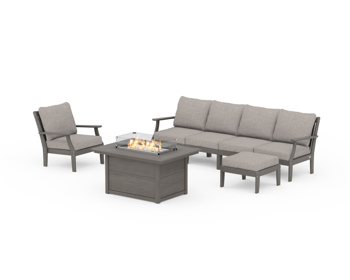 Braxton Sectional Lounge and Fire Pit Set