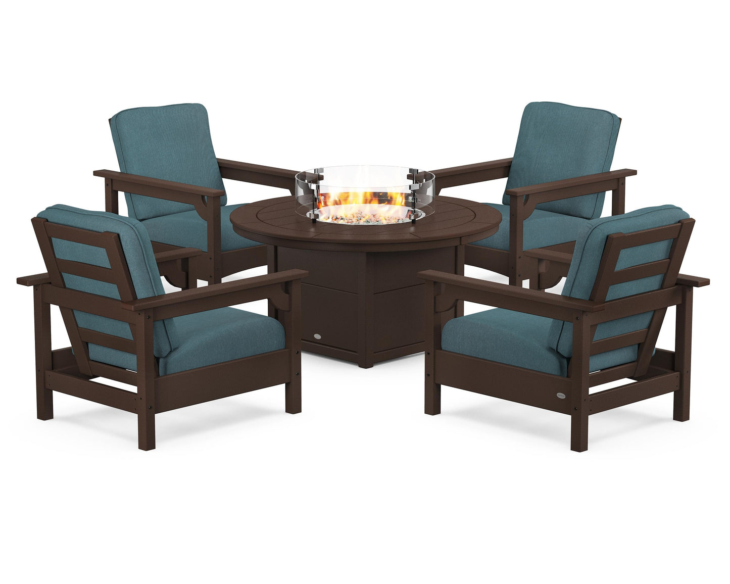 Club 5-Piece Conversation Set with Fire Pit Table
