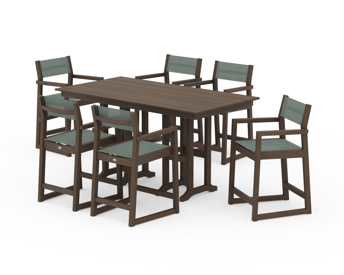 EDGE Sling Arm Chair 7-Piece Farmhouse Counter Set