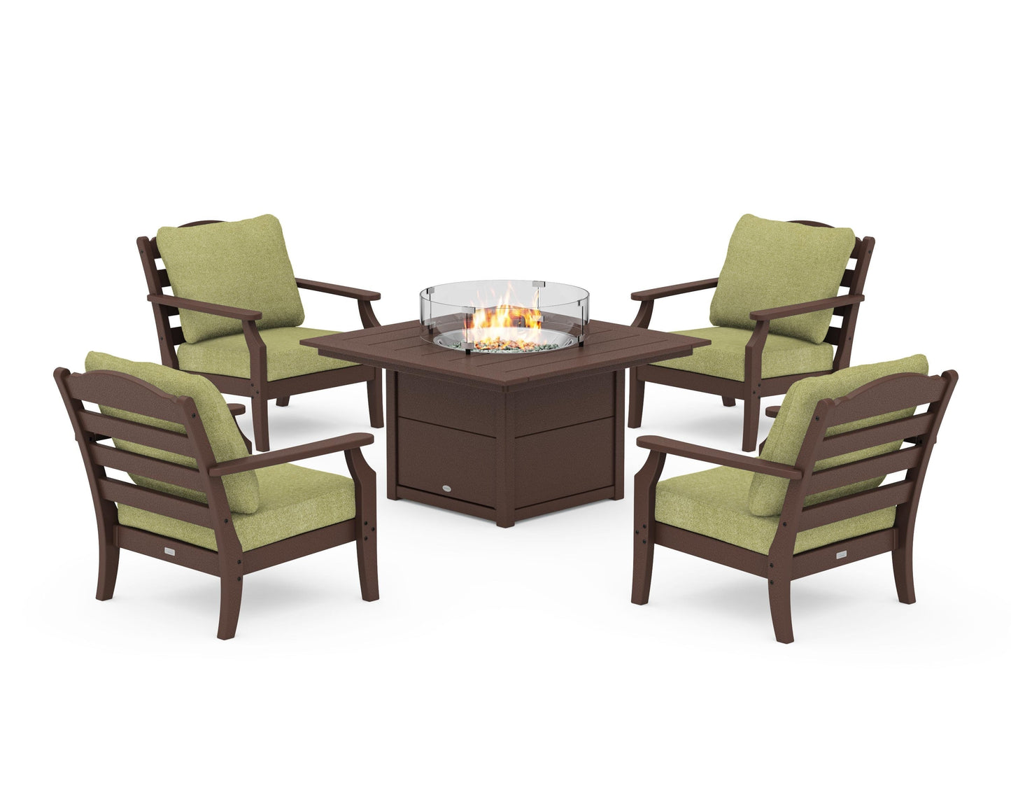 Savannah 5-Piece Deep Seating Set with Fire Pit Table