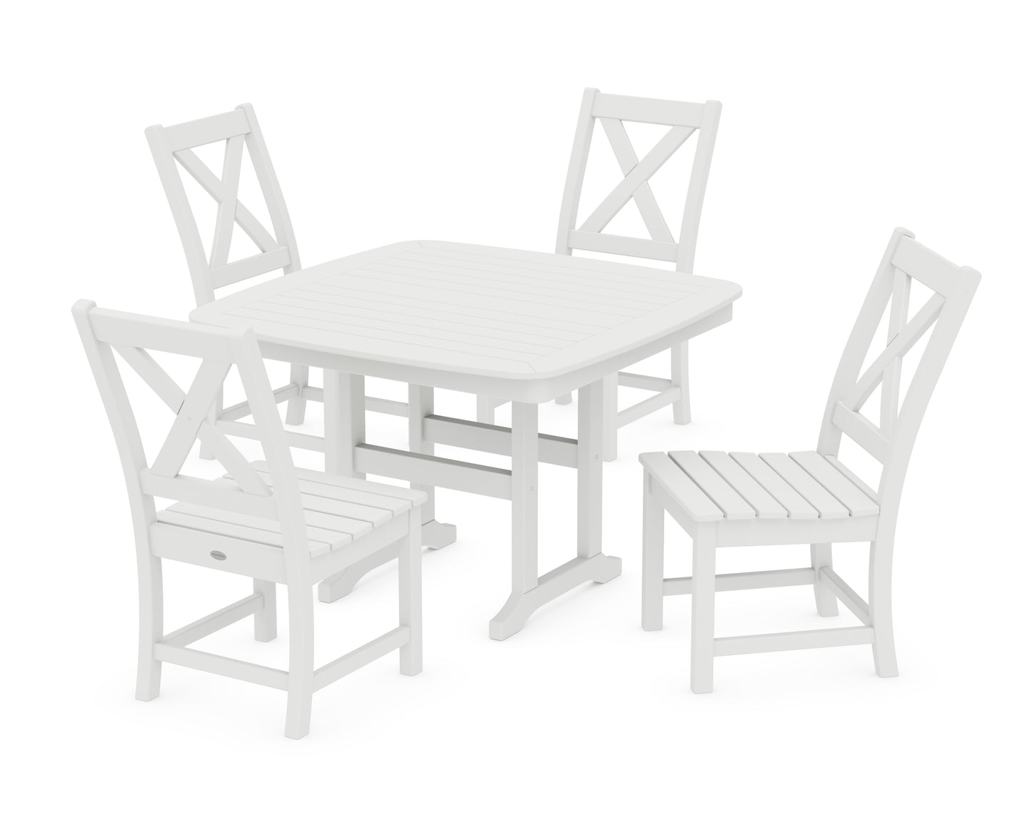 Braxton Side Chair 5-Piece Dining Set with Trestle Legs