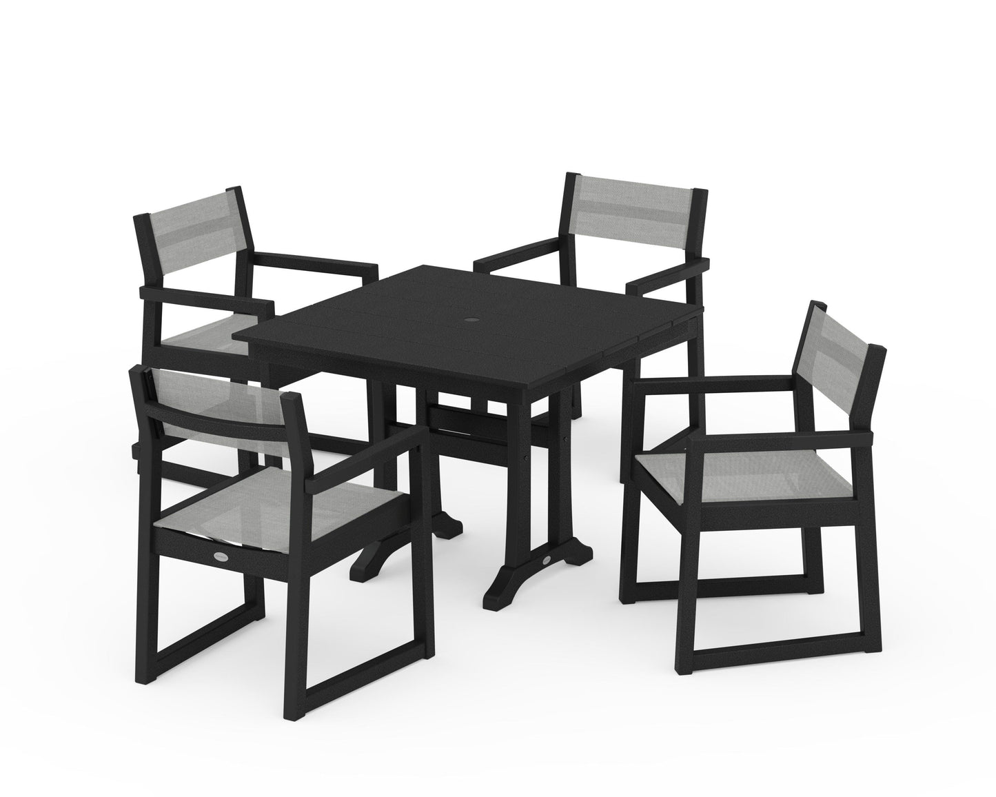 EDGE Sling 5-Piece Farmhouse Dining Set with Trestle Legs
