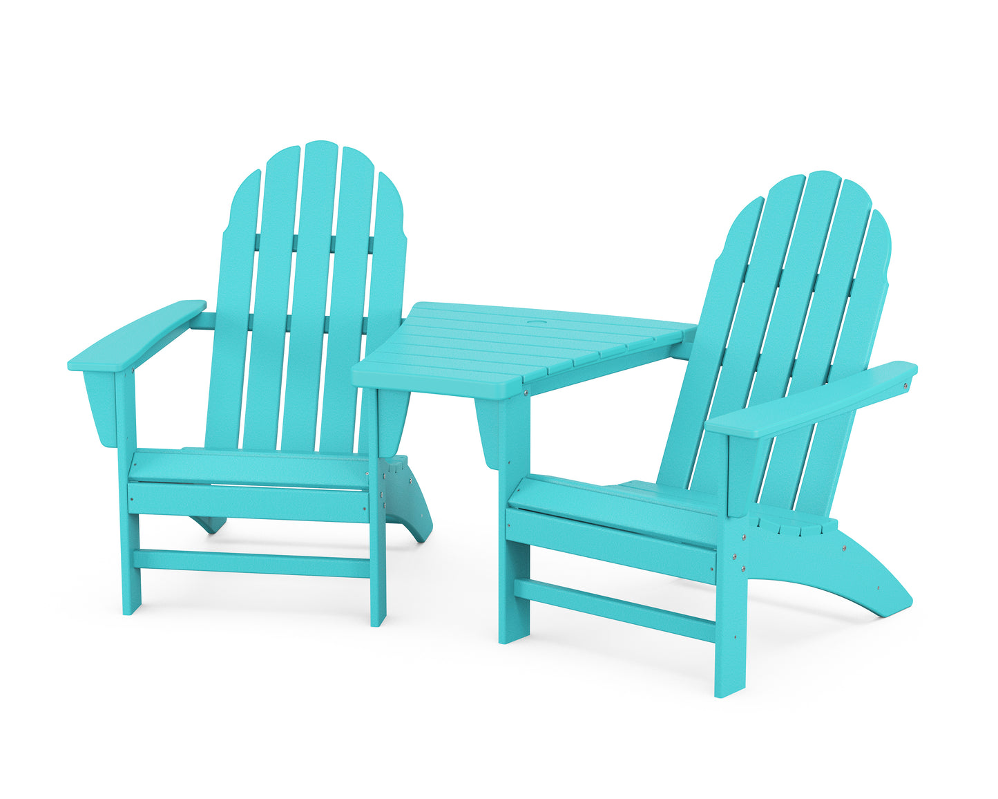 Vineyard 3-Piece Adirondack Set with Angled Connecting Table