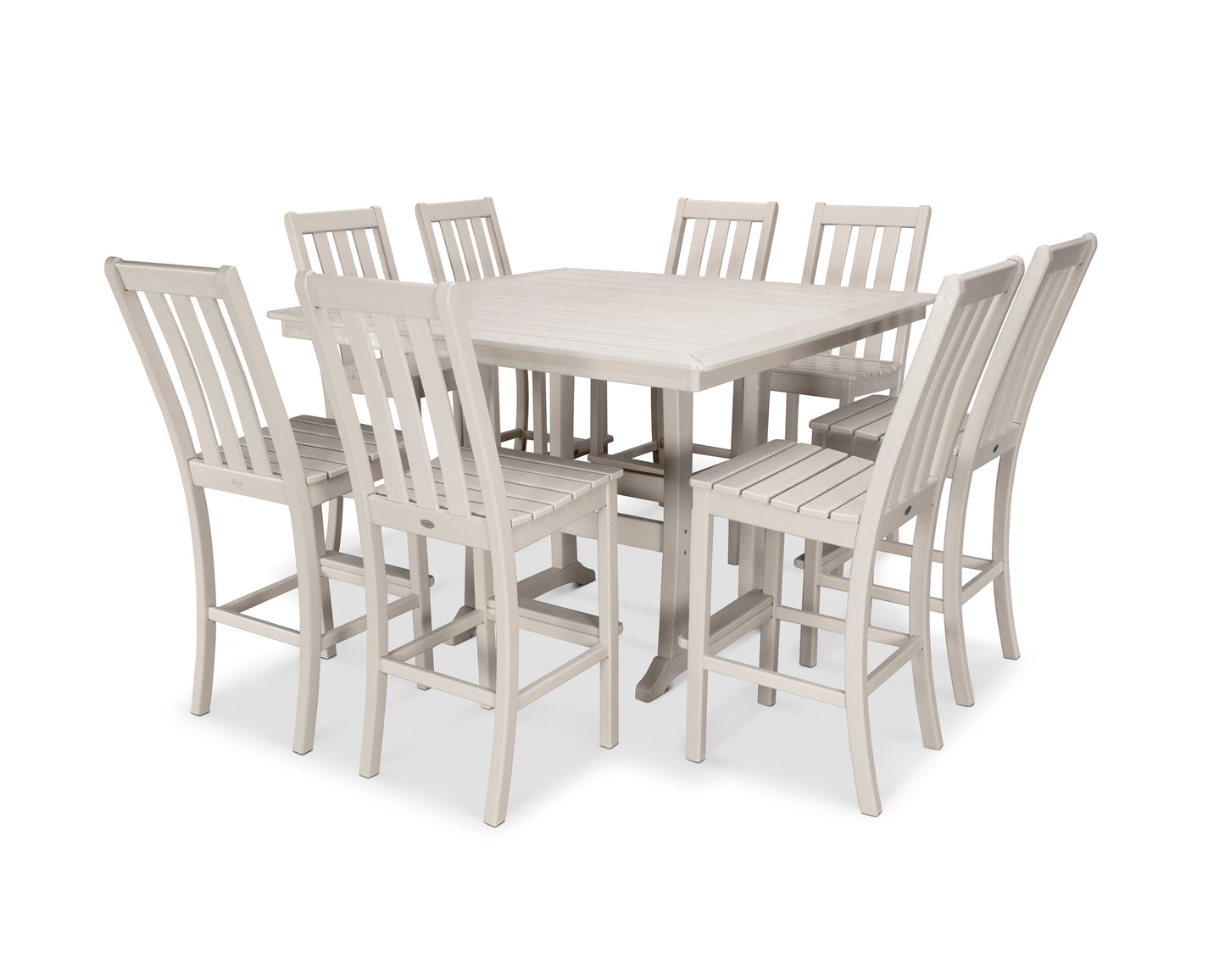 Vineyard 9-Piece Nautical Trestle Bar Set