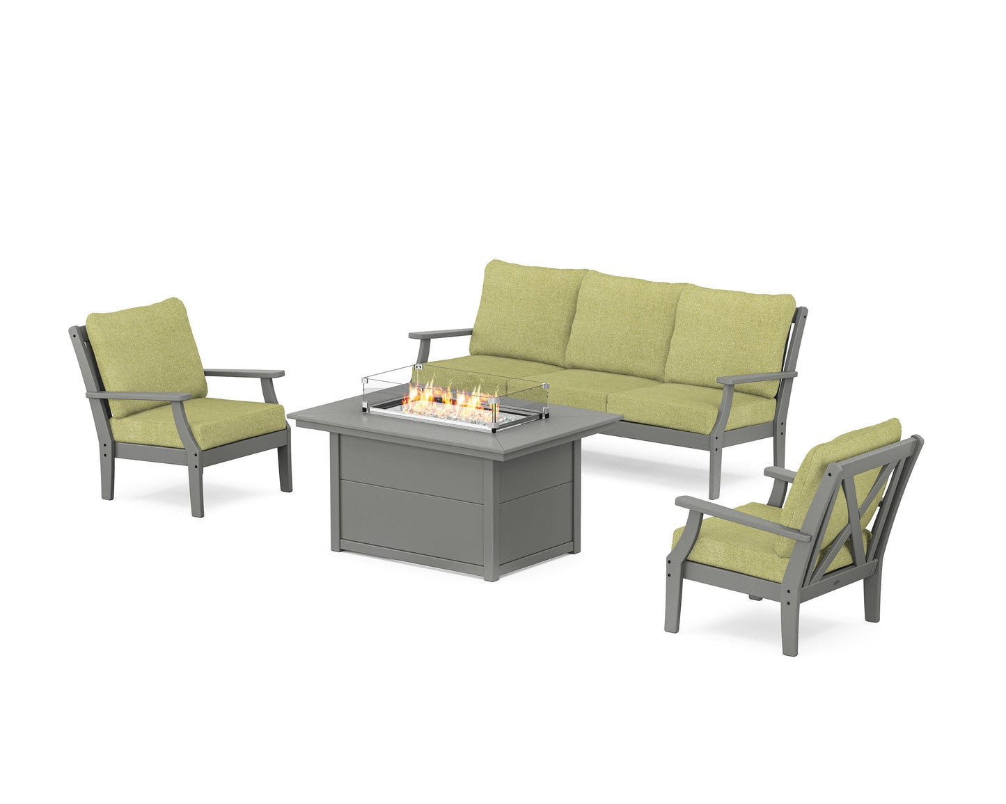 Braxton Deep Seating Fire Pit Table Set