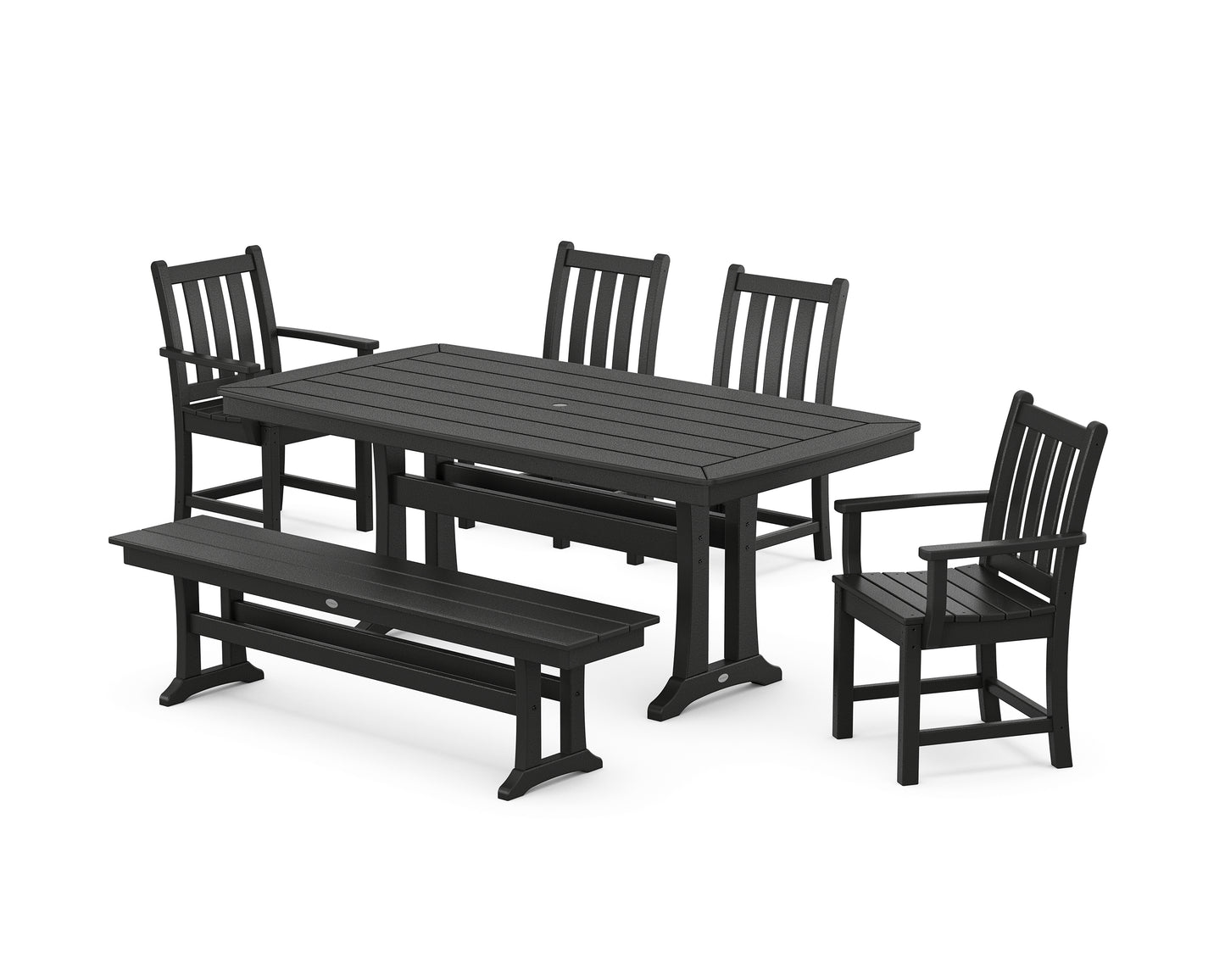 Traditional Garden 6-Piece Dining Set with Trestle Legs