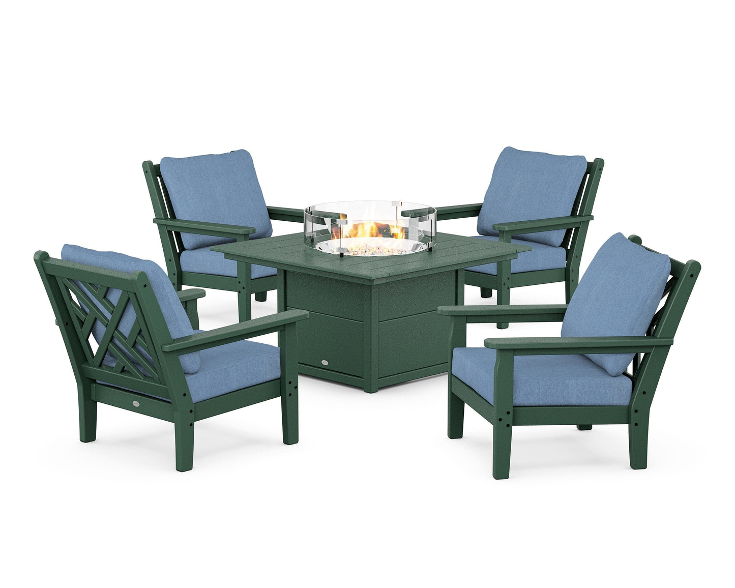Chippendale 5-Piece Deep Seating Set with Fire Pit Table