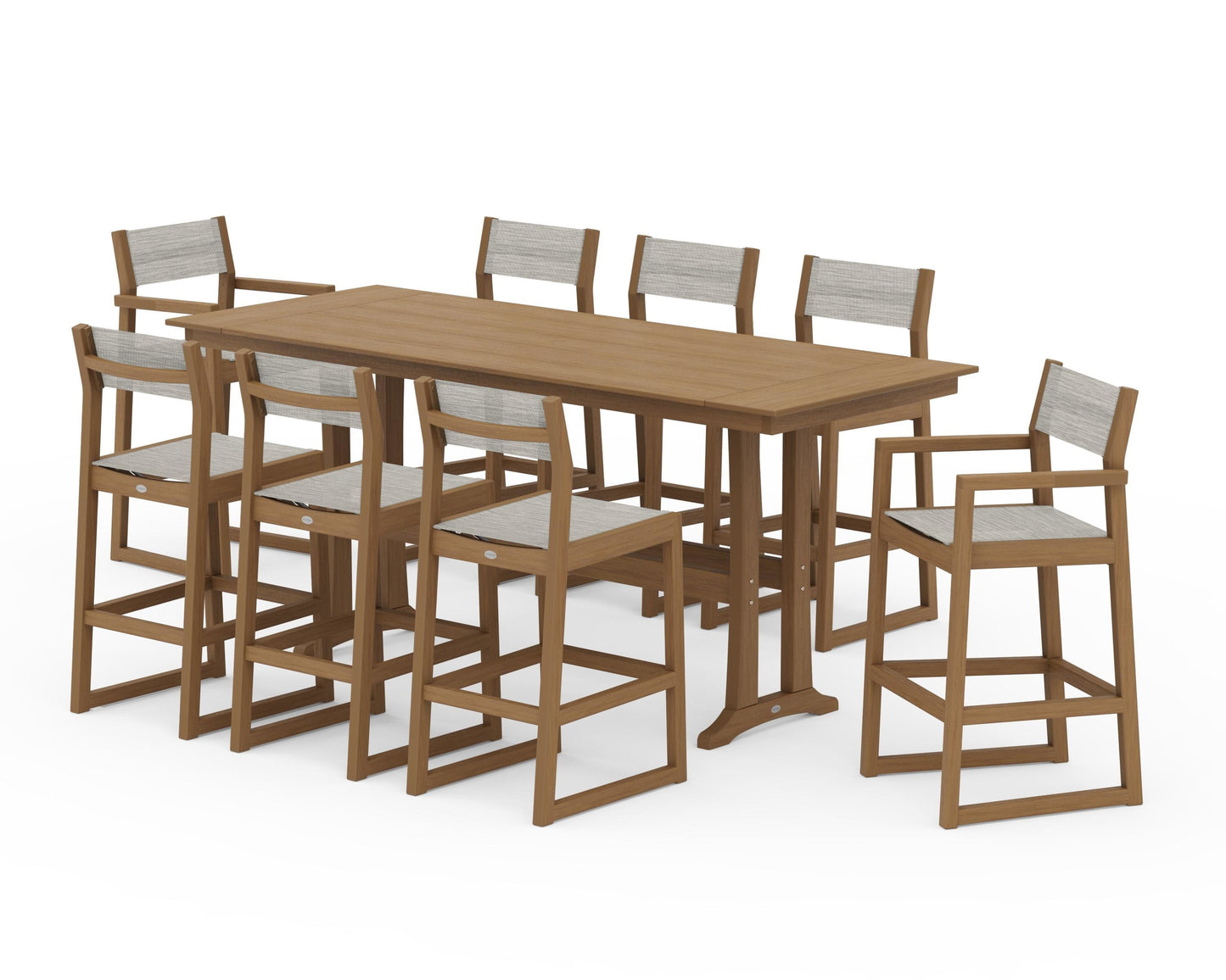 EDGE Sling 9-Piece Farmhouse Bar Set with Trestle Legs