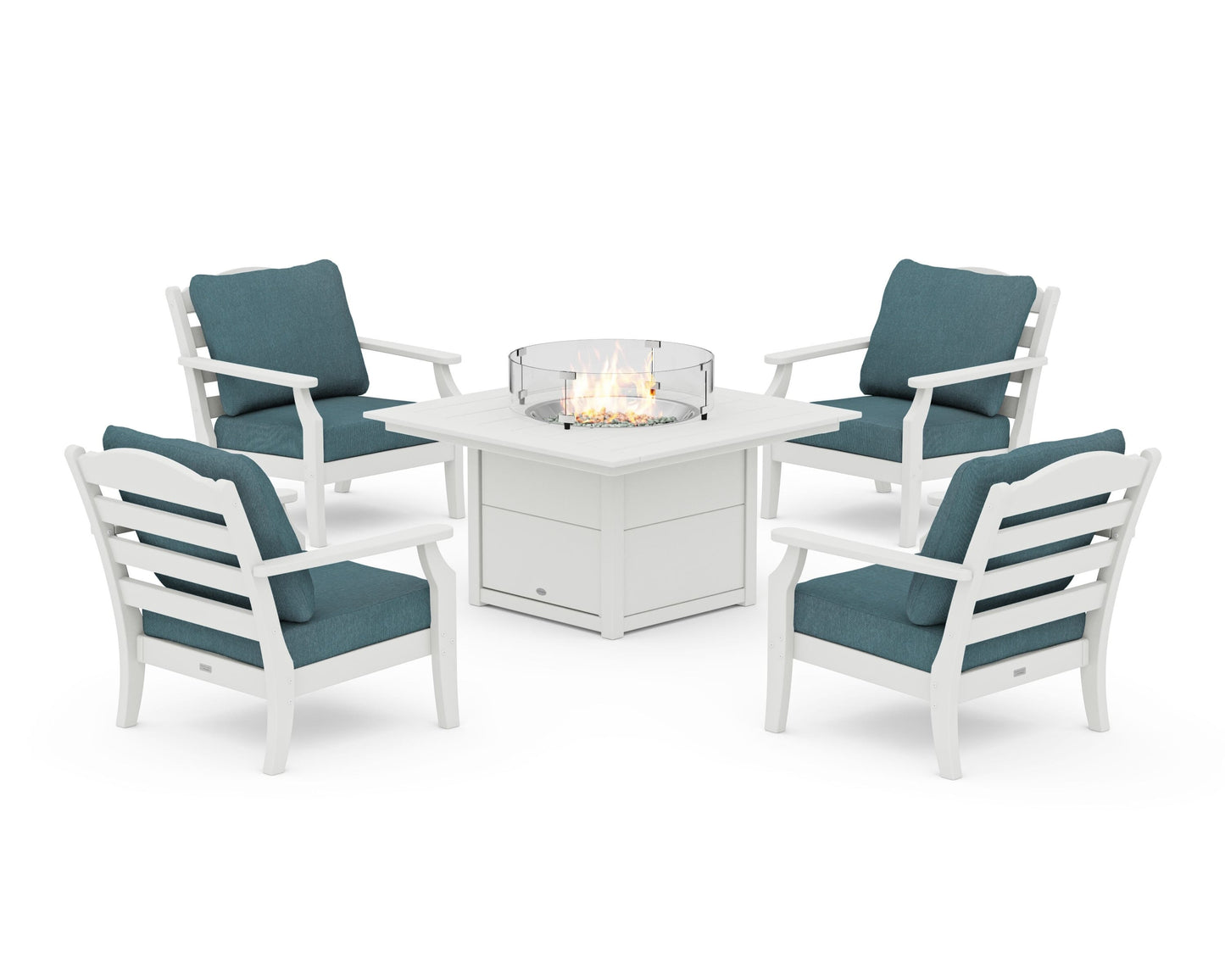 Savannah 5-Piece Deep Seating Set with Fire Pit Table