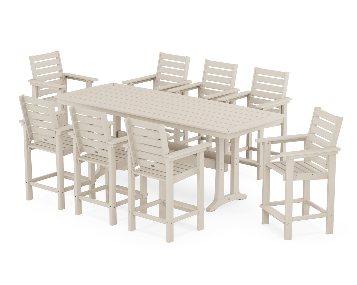 Captain 9-Piece Counter Set with Trestle Legs