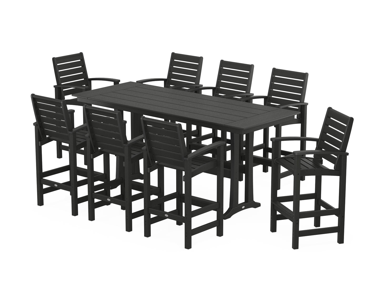 Signature 9-Piece Farmhouse Bar Set with Trestle Legs