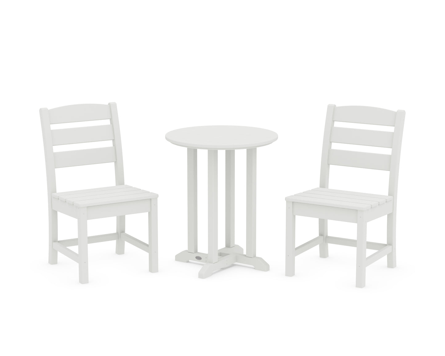 Lakeside Side Chair 3-Piece Round Bistro Dining Set
