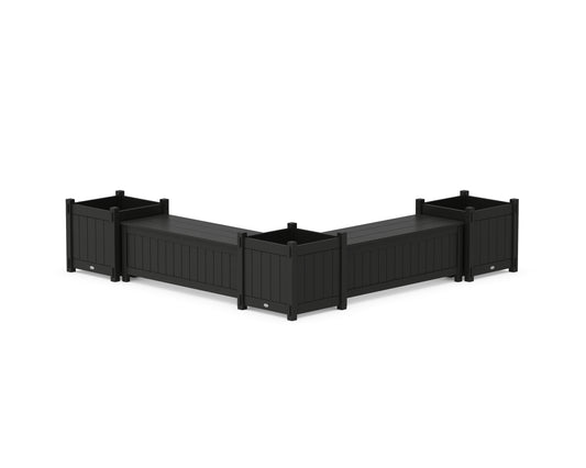 48" Vineyard L- Shaped Planter Storage Bench Corner Set- Large