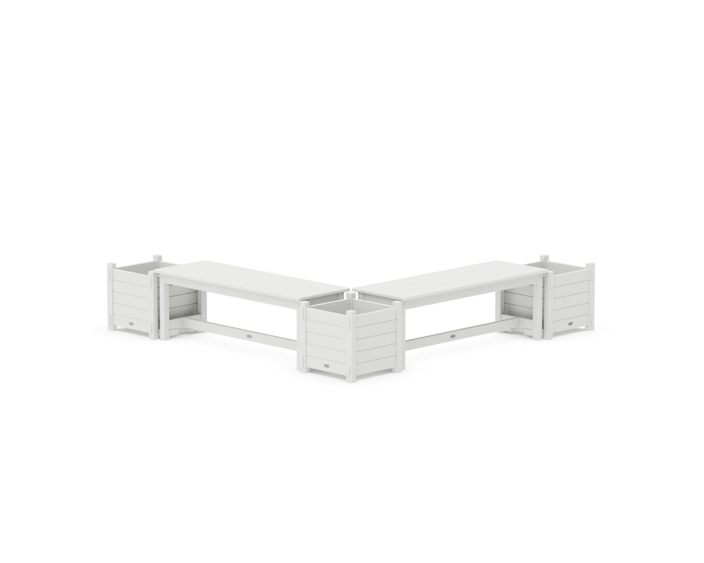 48" Nautical L- Shaped Planter Bench Corner Set