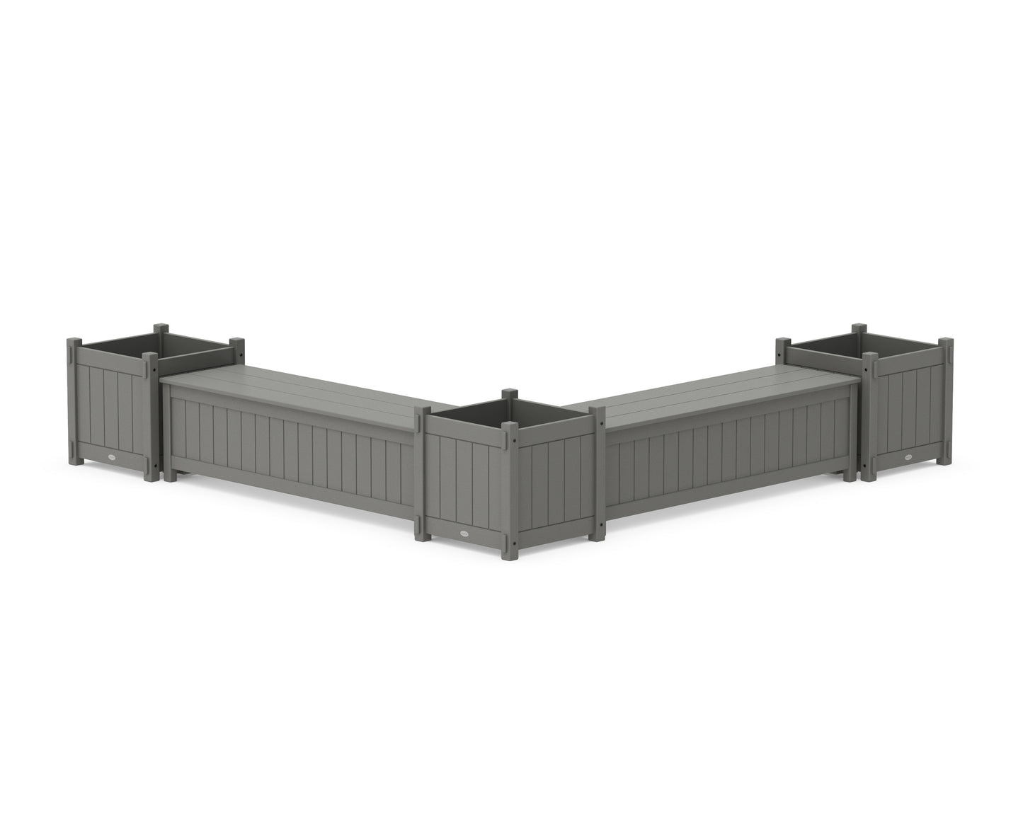 60" Vineyard L- Shaped Planter Storage Bench Corner Set- Large