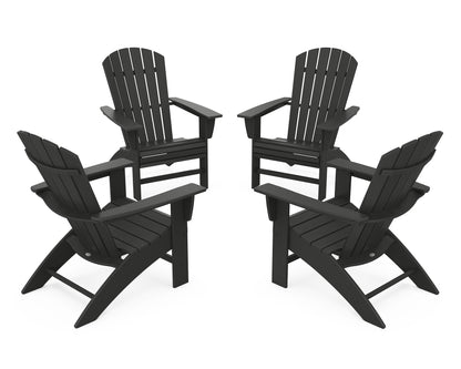 4-Piece Nautical Curveback Adirondack Chair Conversation Set
