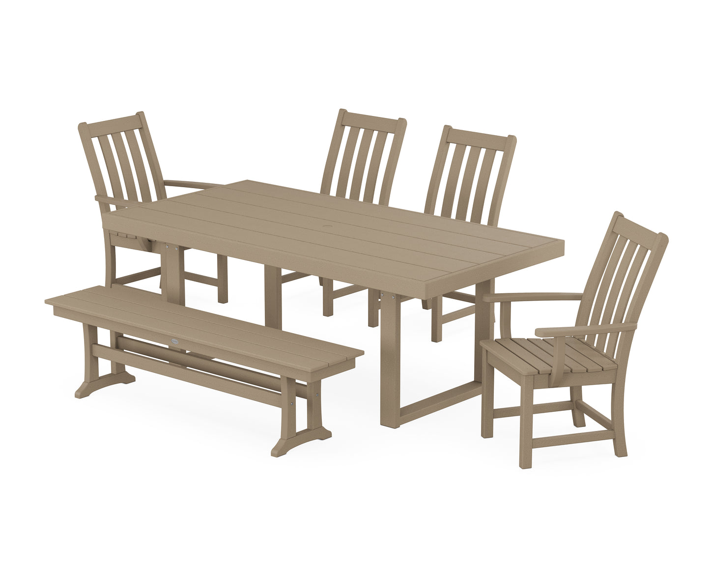 Vineyard 6-Piece Dining Set with Bench