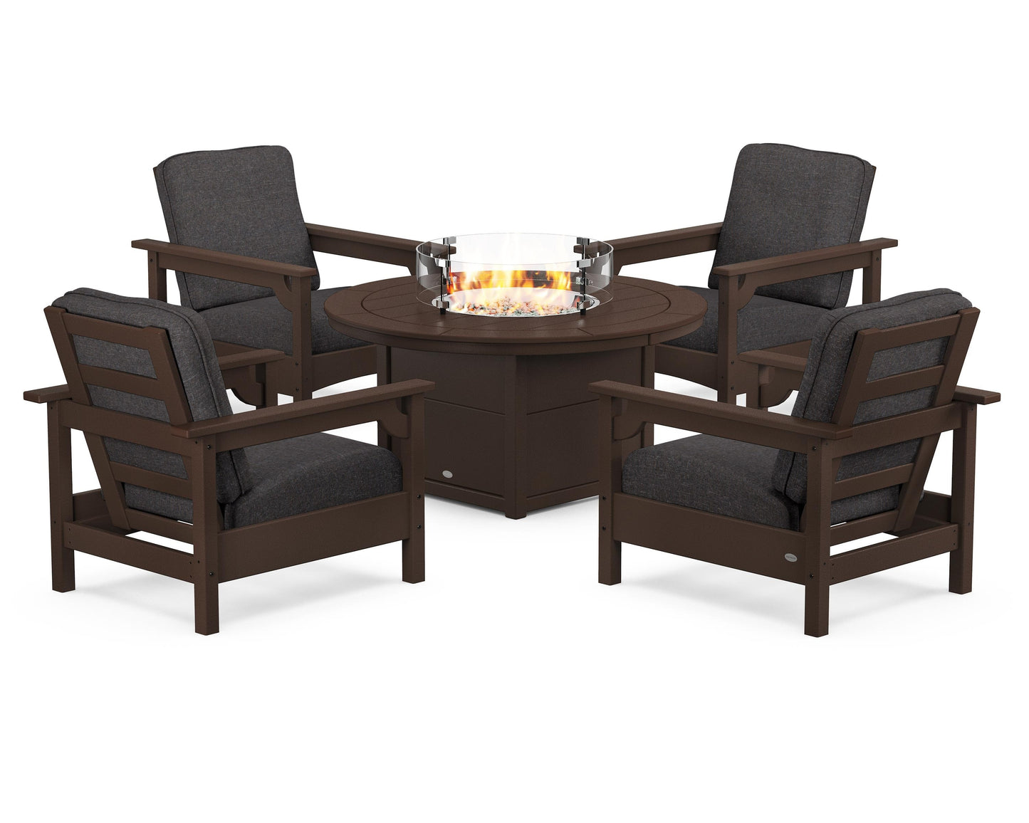 Club 5-Piece Conversation Set with Fire Pit Table