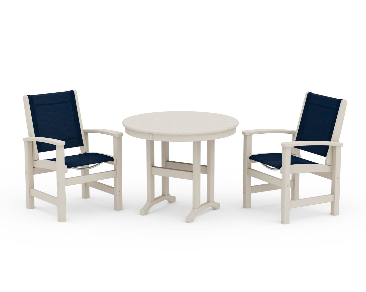 Coastal 3-Piece Round Dining Set