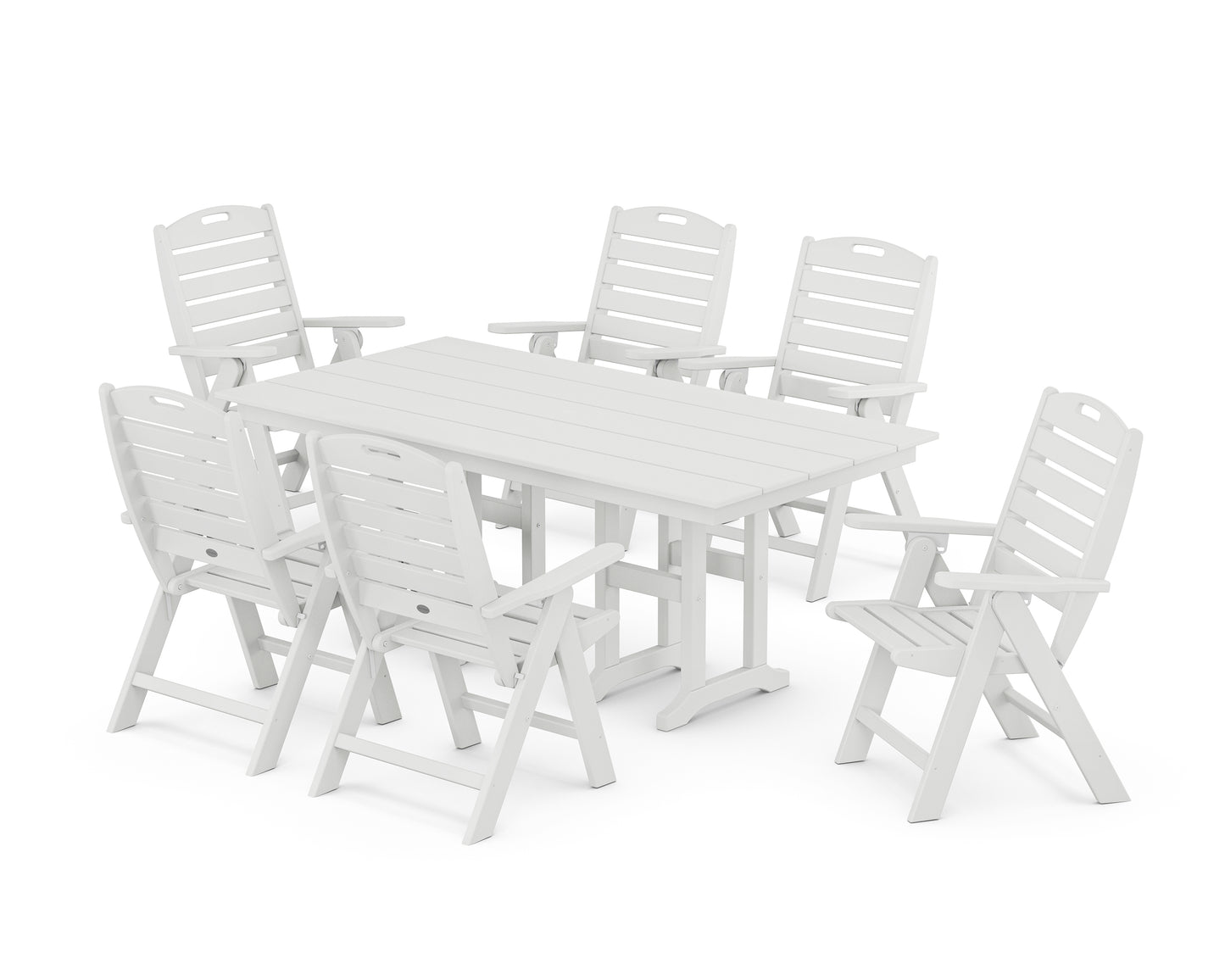 Nautical Highback 7-Piece Farmhouse Dining Set