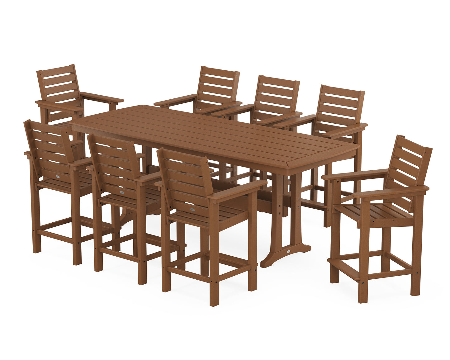 Captain 9-Piece Counter Set with Trestle Legs