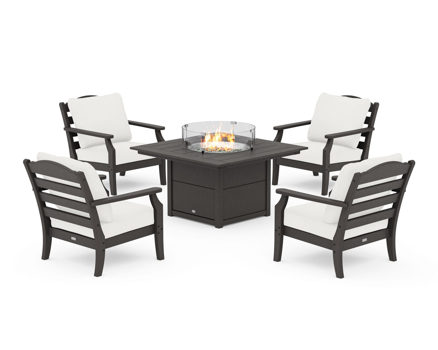 Savannah 5-Piece Deep Seating Set with Fire Pit Table