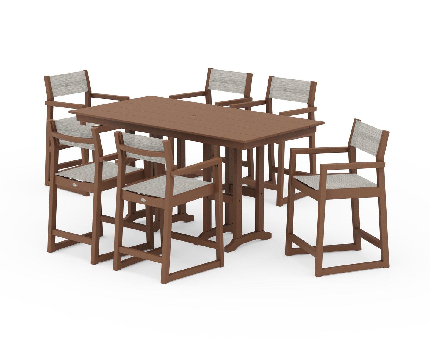 EDGE Sling Arm Chair 7-Piece Farmhouse Counter Set