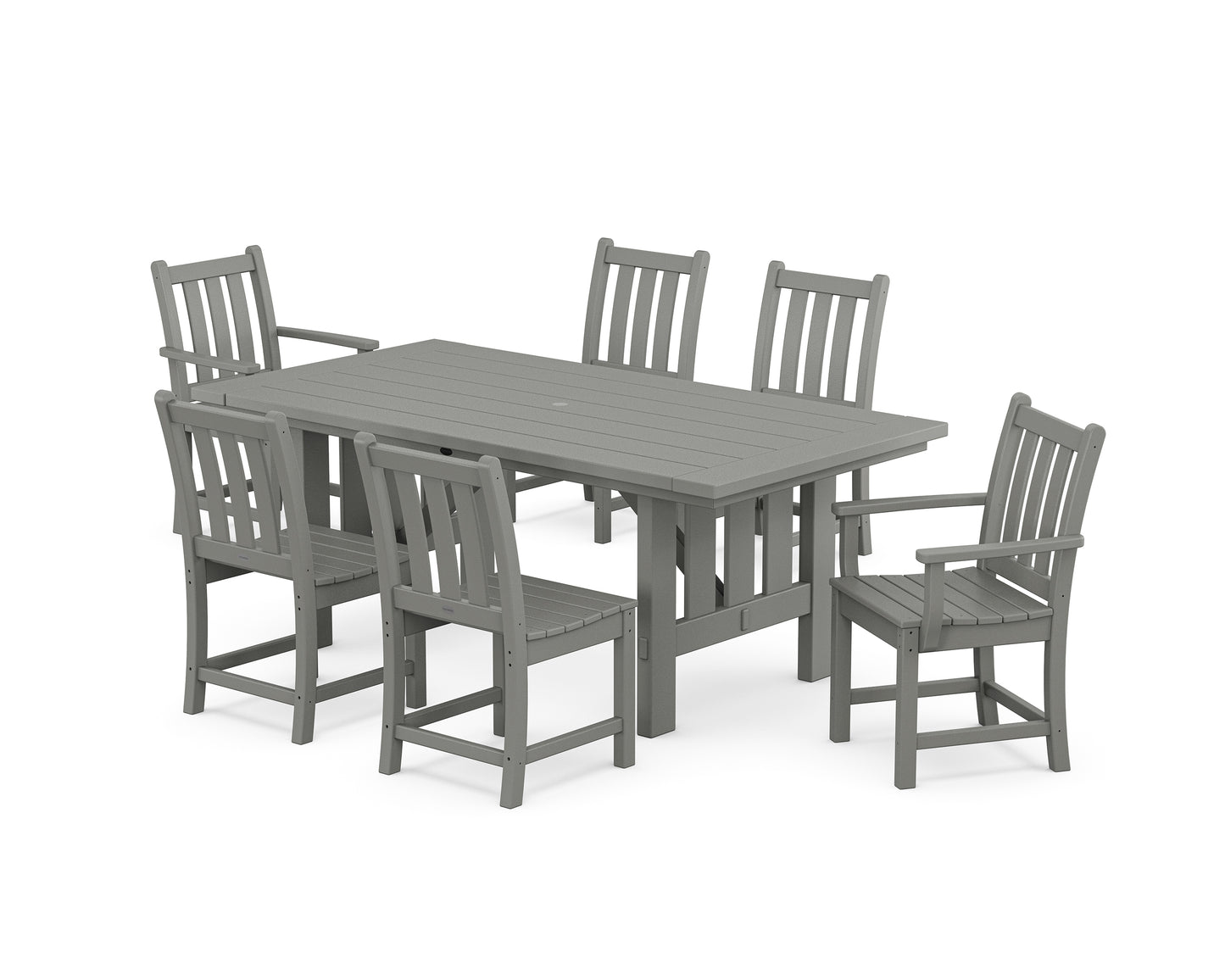 Traditional Garden 7-Piece Dining Set with Mission Table