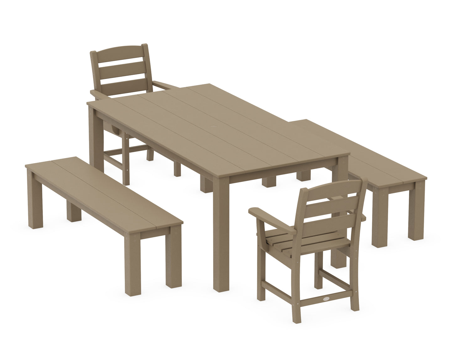 Lakeside 5-Piece Parsons Dining Set with Benches