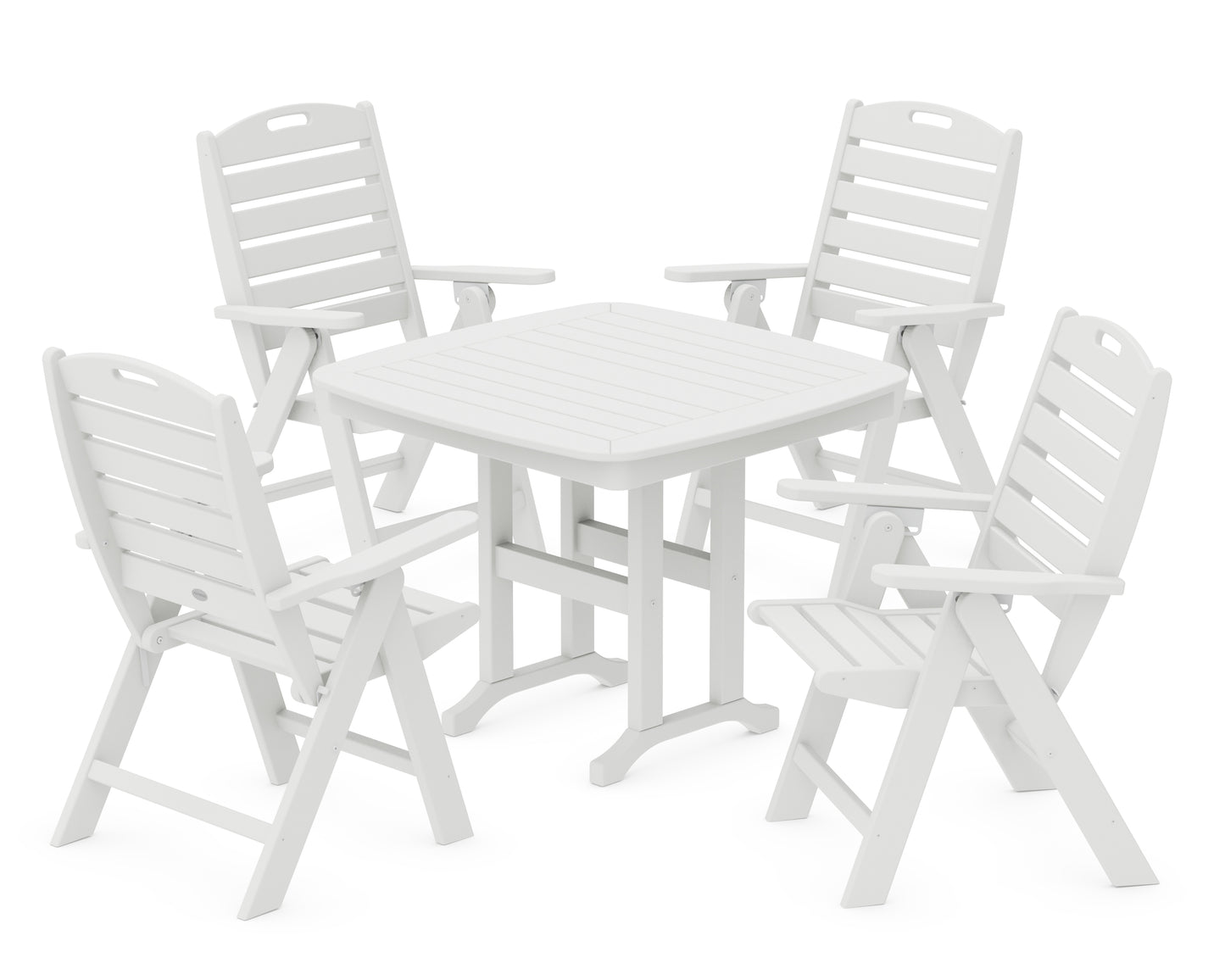 Nautical Folding Highback Chair 5-Piece Dining Set