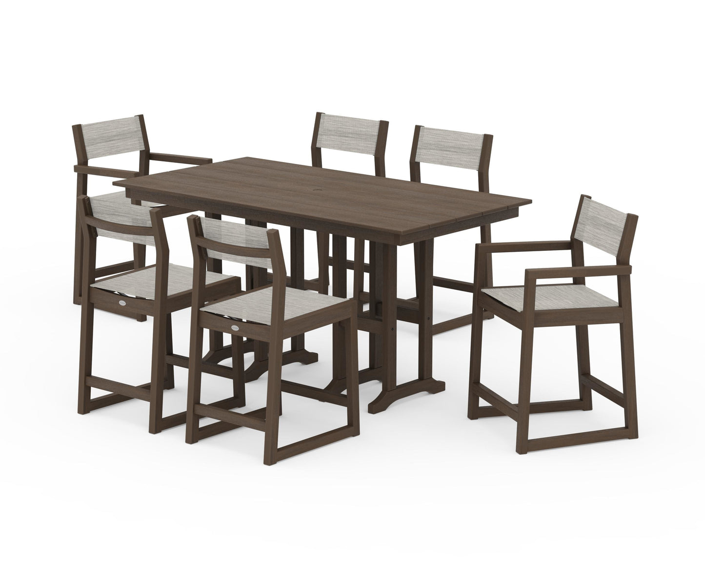 EDGE Sling 7-Piece Farmhouse Counter Set with Trestle Legs