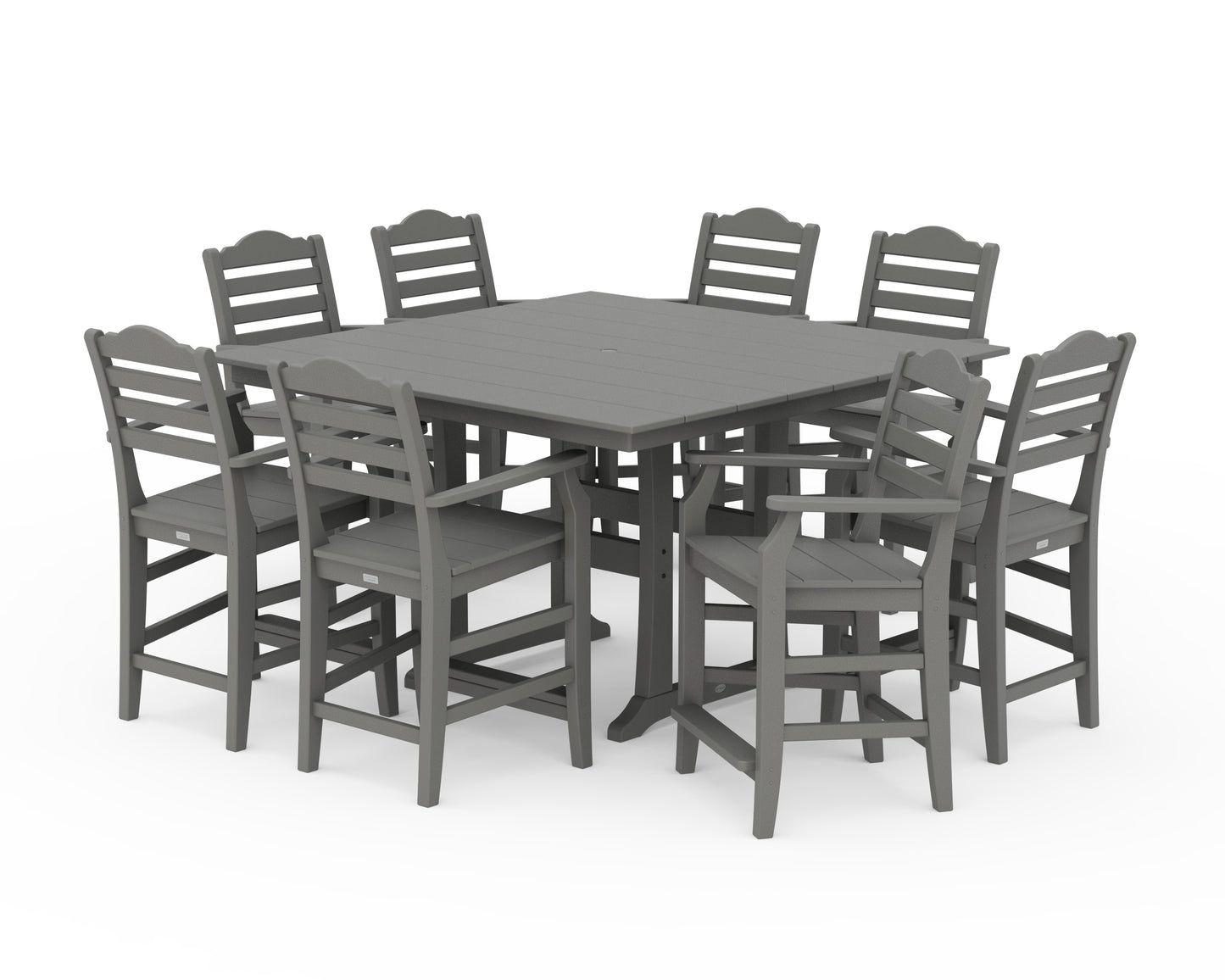Savannah 9-Piece Square Farmhouse Counter Set with Trestle Legs