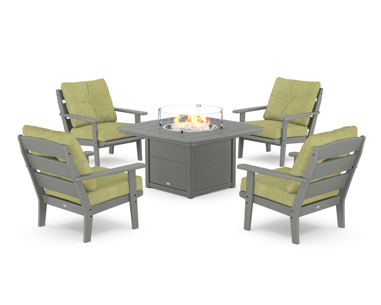 Lakeside 5-Piece Deep Seating Set with Nautical Fire Pit Table