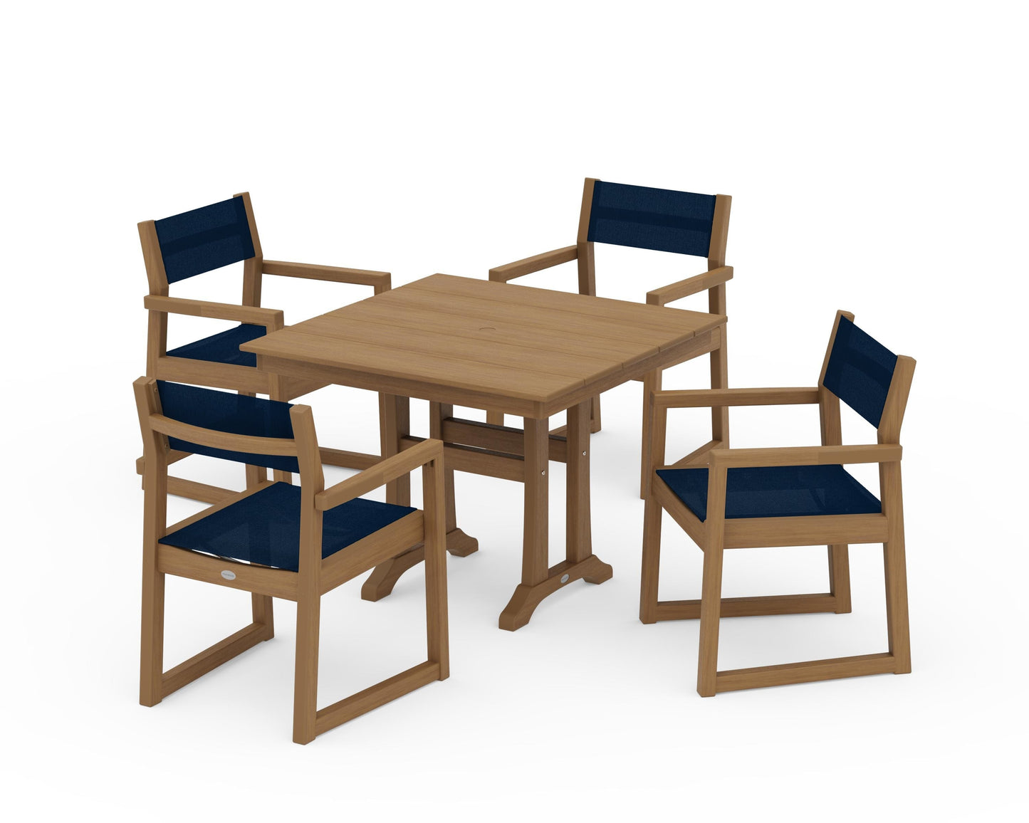 EDGE Sling 5-Piece Farmhouse Dining Set with Trestle Legs