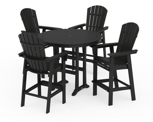 Nautical Curveback Adirondack 5-Piece Round Trestle Bar Set