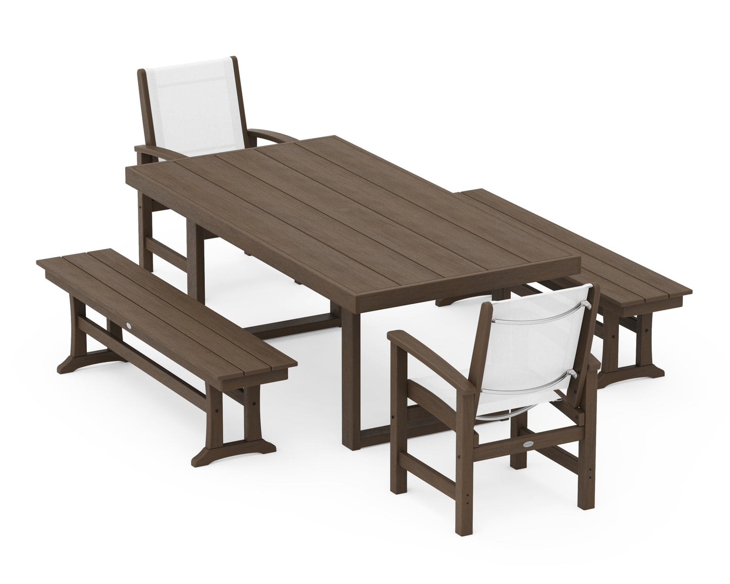 Coastal 5-Piece Dining Set with Trestle Legs