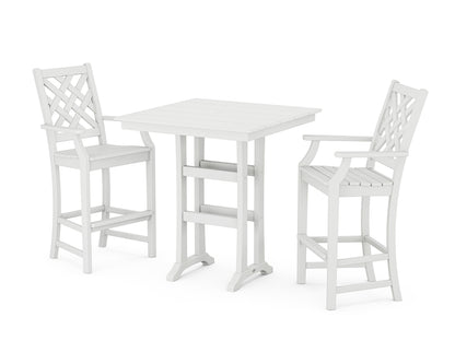 Wovendale 3-Piece Farmhouse Bar Set with Trestle Legs