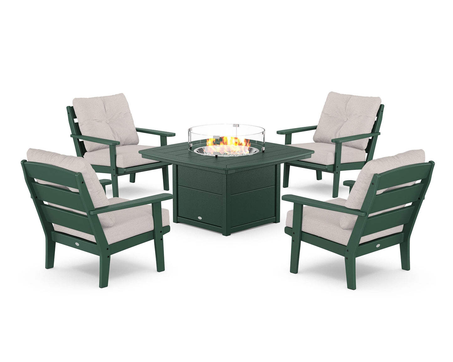 Lakeside 5-Piece Deep Seating Set with Nautical Fire Pit Table