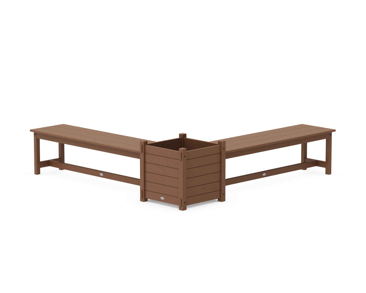 60" Nautical L- Shaped Planter Bench Set- Large