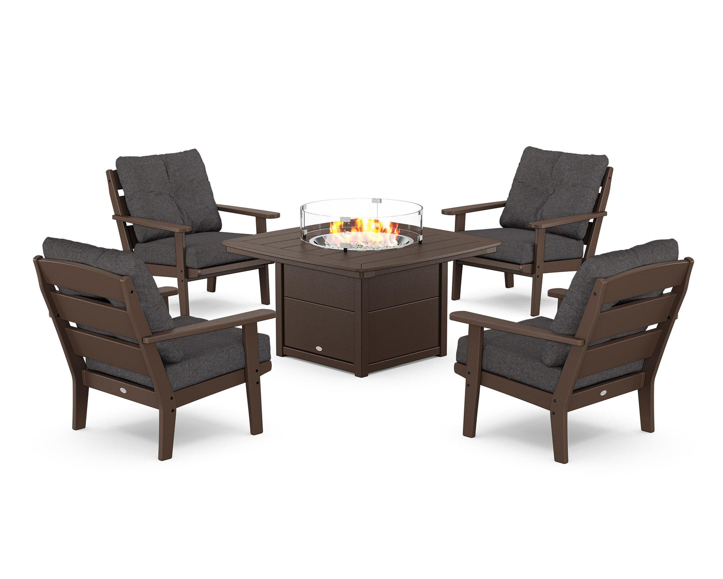 Lakeside 5-Piece Deep Seating Set with Nautical Fire Pit Table