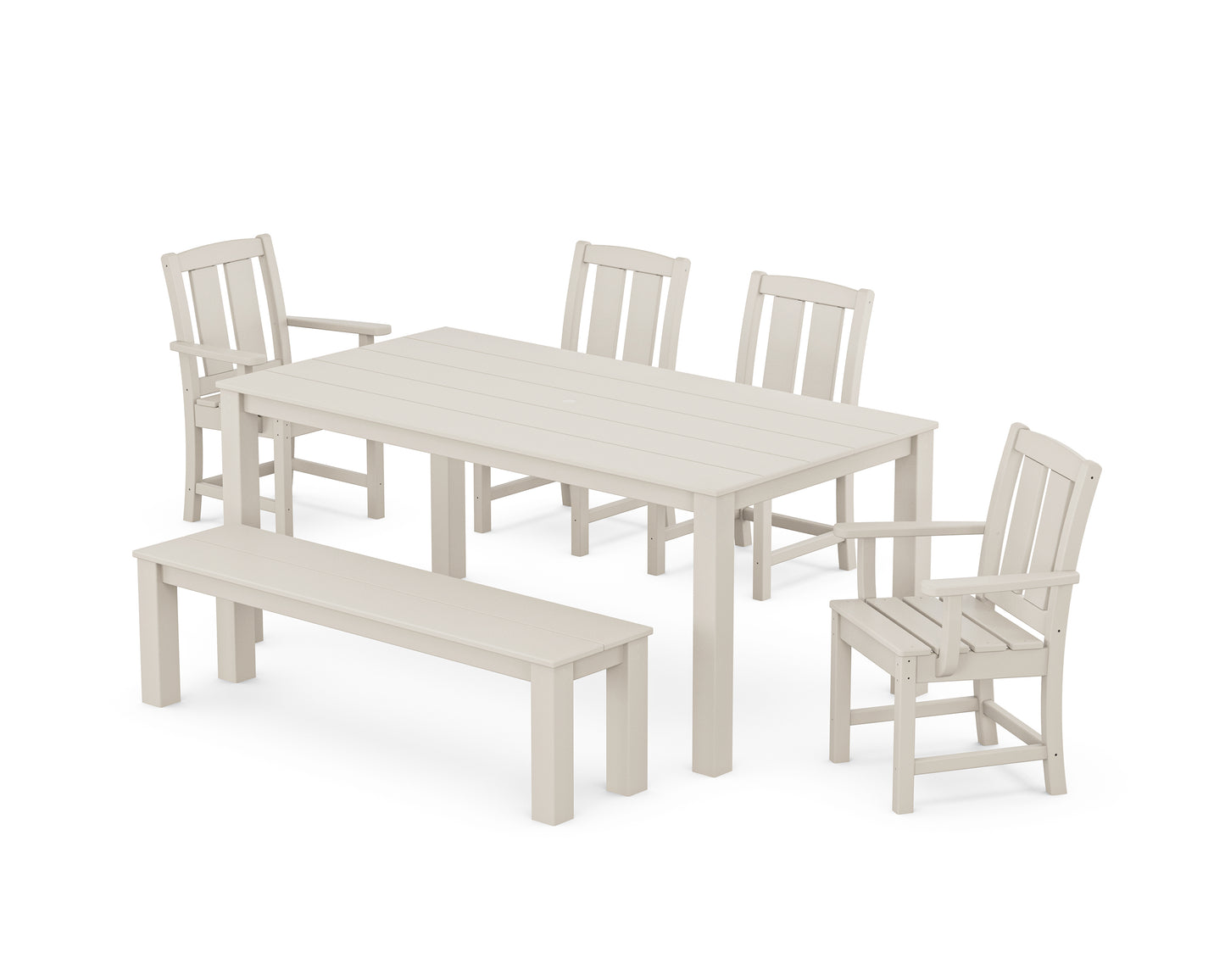 Mission 6-Piece Parsons Dining Set with Bench