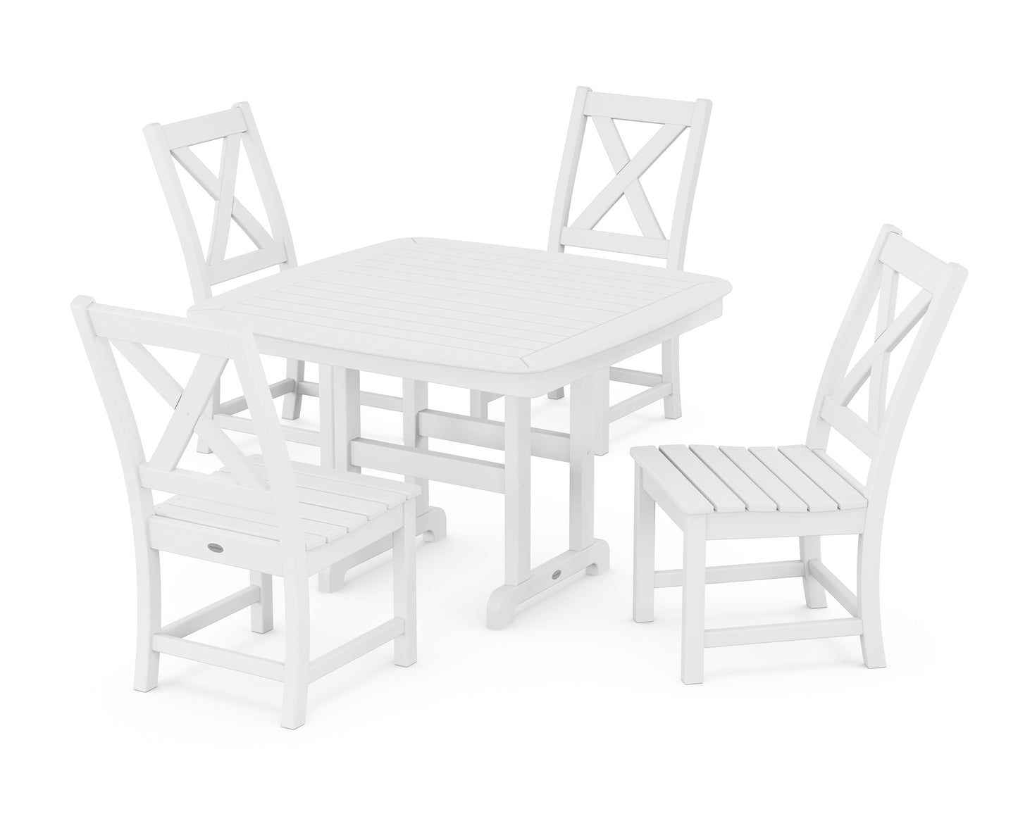 Braxton Side Chair 5-Piece Dining Set with Trestle Legs