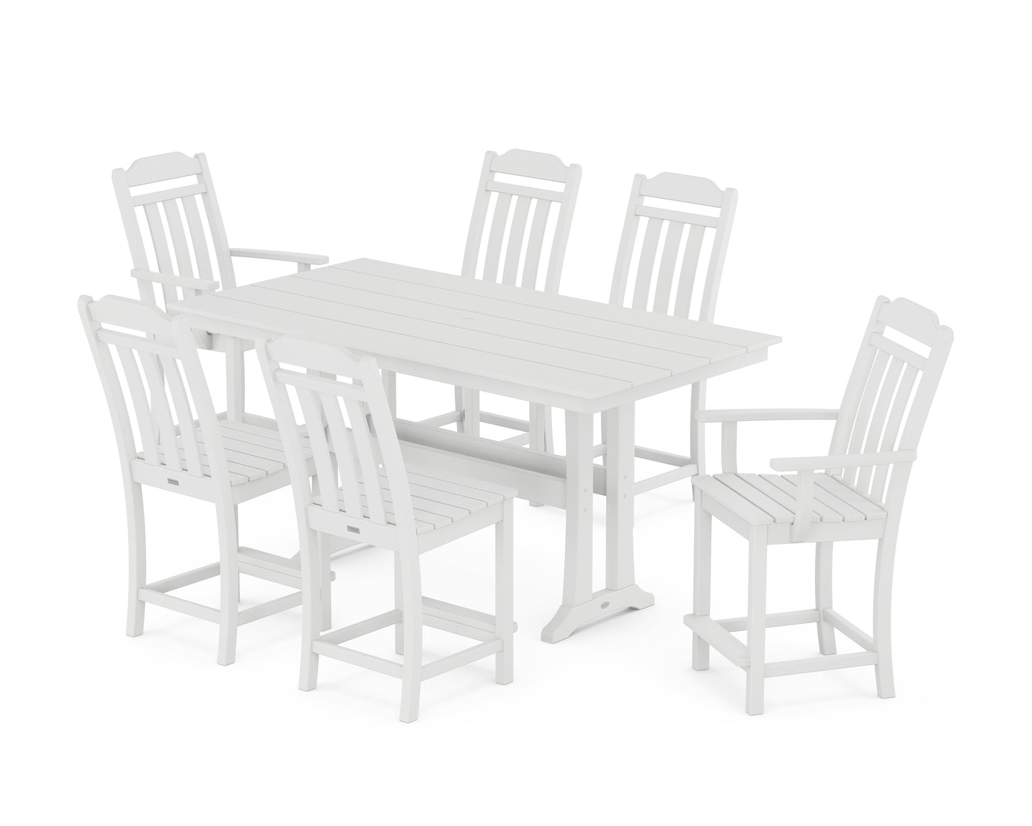 Cottage 7-Piece Farmhouse Counter Set with Trestle Legs