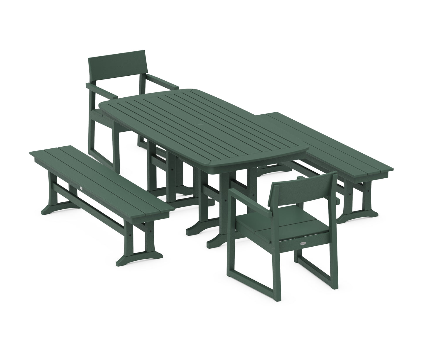EDGE 5-Piece Dining Set with Benches